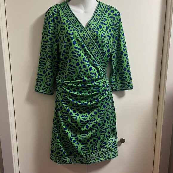 Gretchen Scott Wrap It Up Dress 3/4 Sleeve Stretch Size Large - Picture 3 of 15